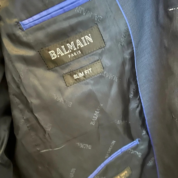 ! Balmain slim fit wool men’s blazer jacket sz 56 - Picture 6 of 8